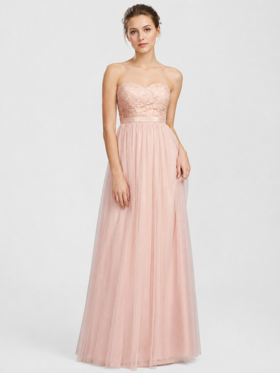 long bridesmaid dress_Blush