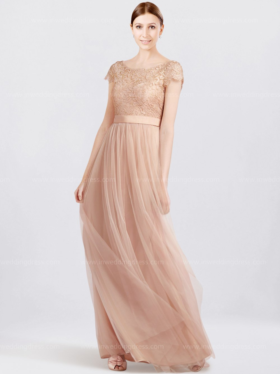 long bridesmaid dress_Blush