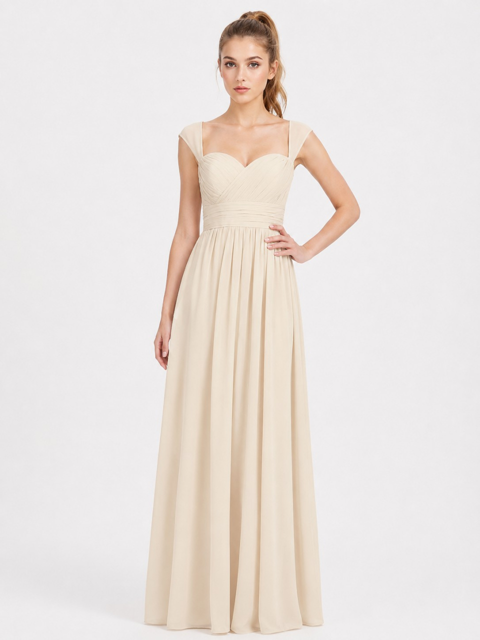long bridesmaid dress_butter