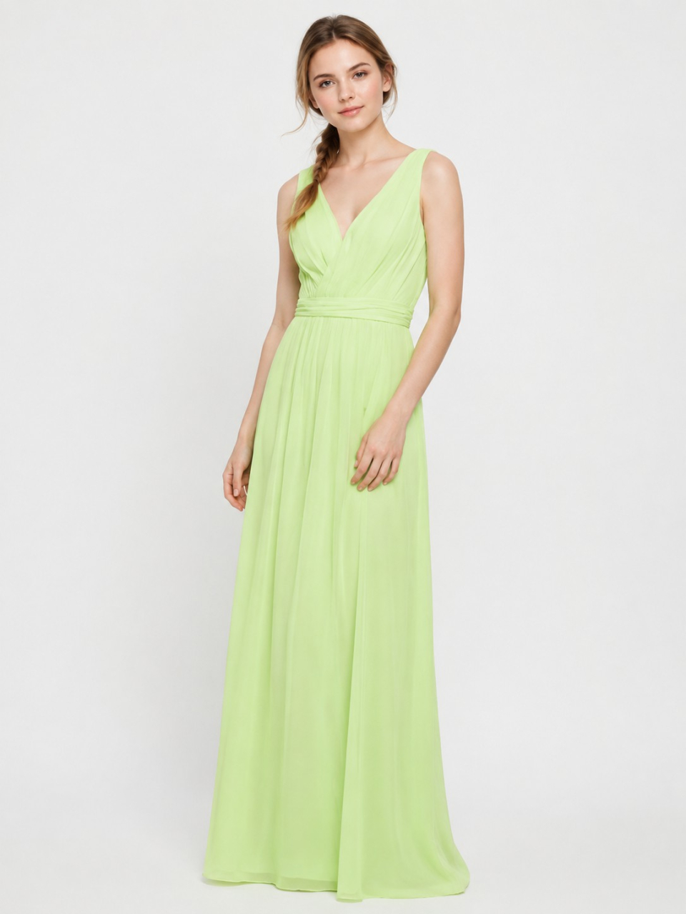 longue robe de demoiselle d'honneur_Pistachio