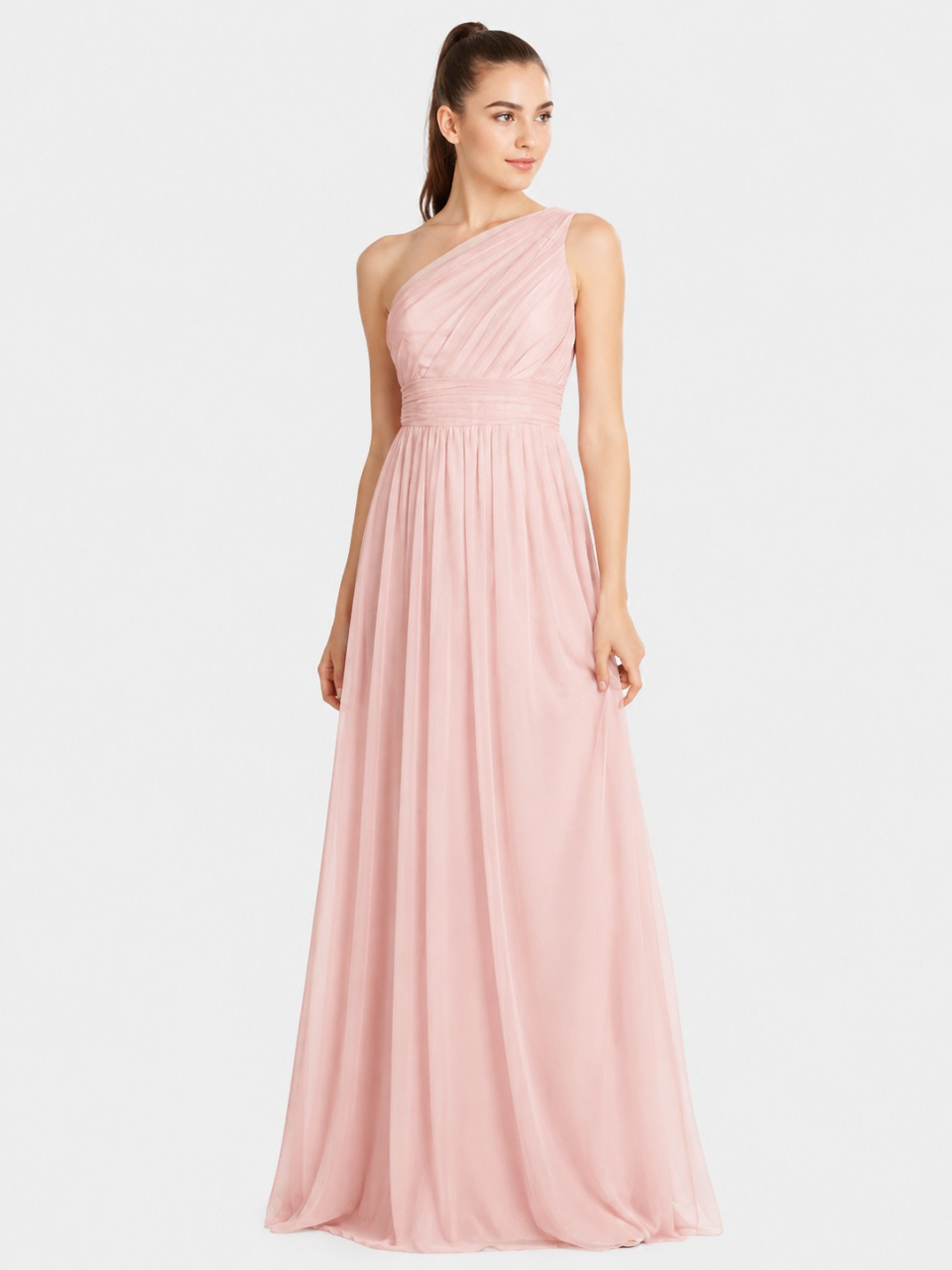 long bridesmaid dresses_Pink