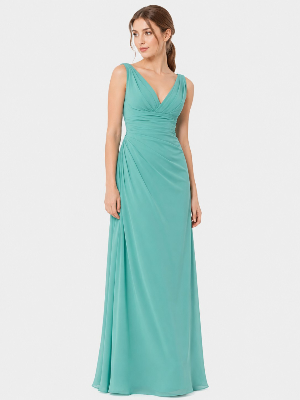 long bridesmaid dresses_Turquoise