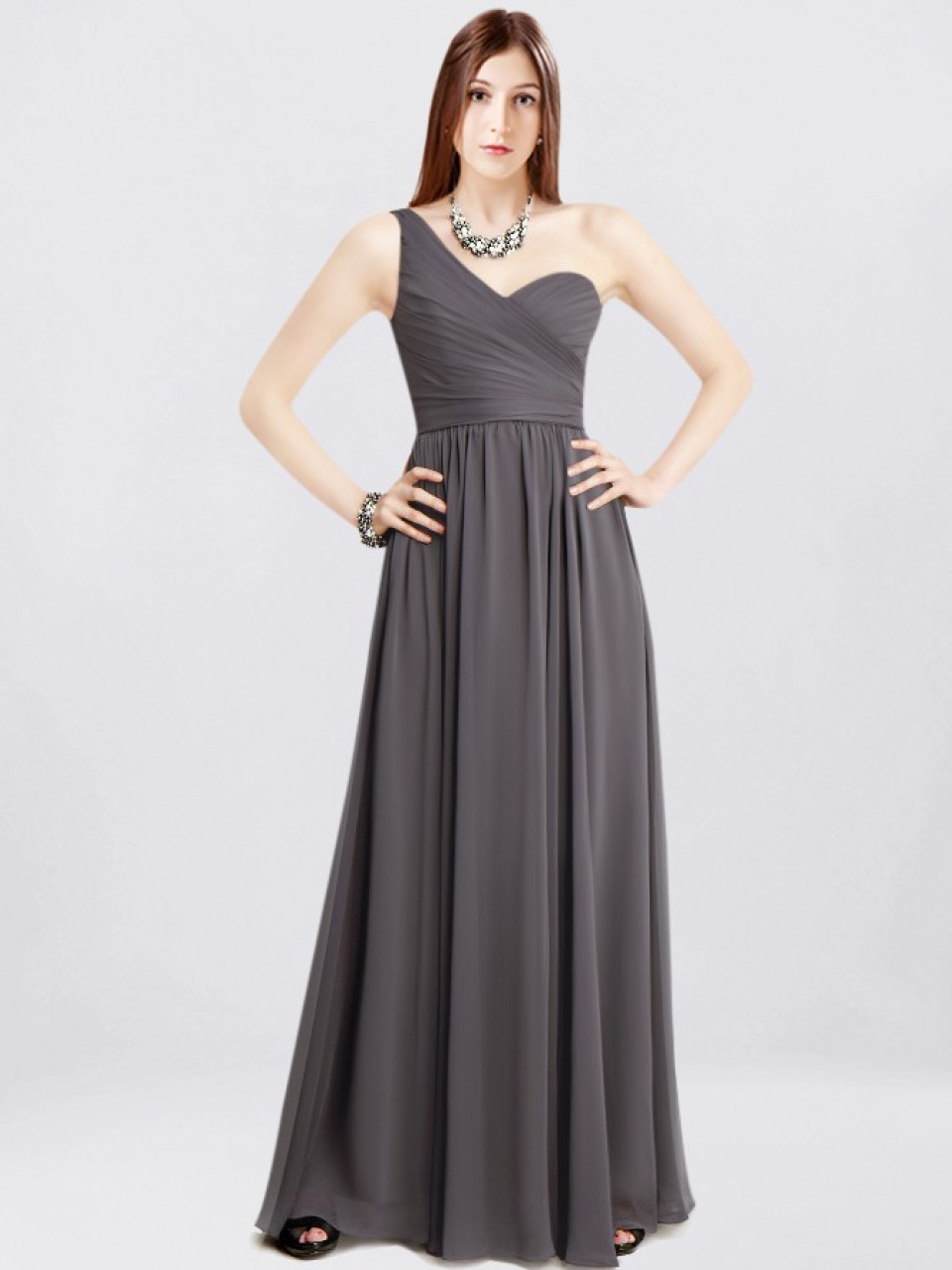 long bridesmaid dresses_Charcoal