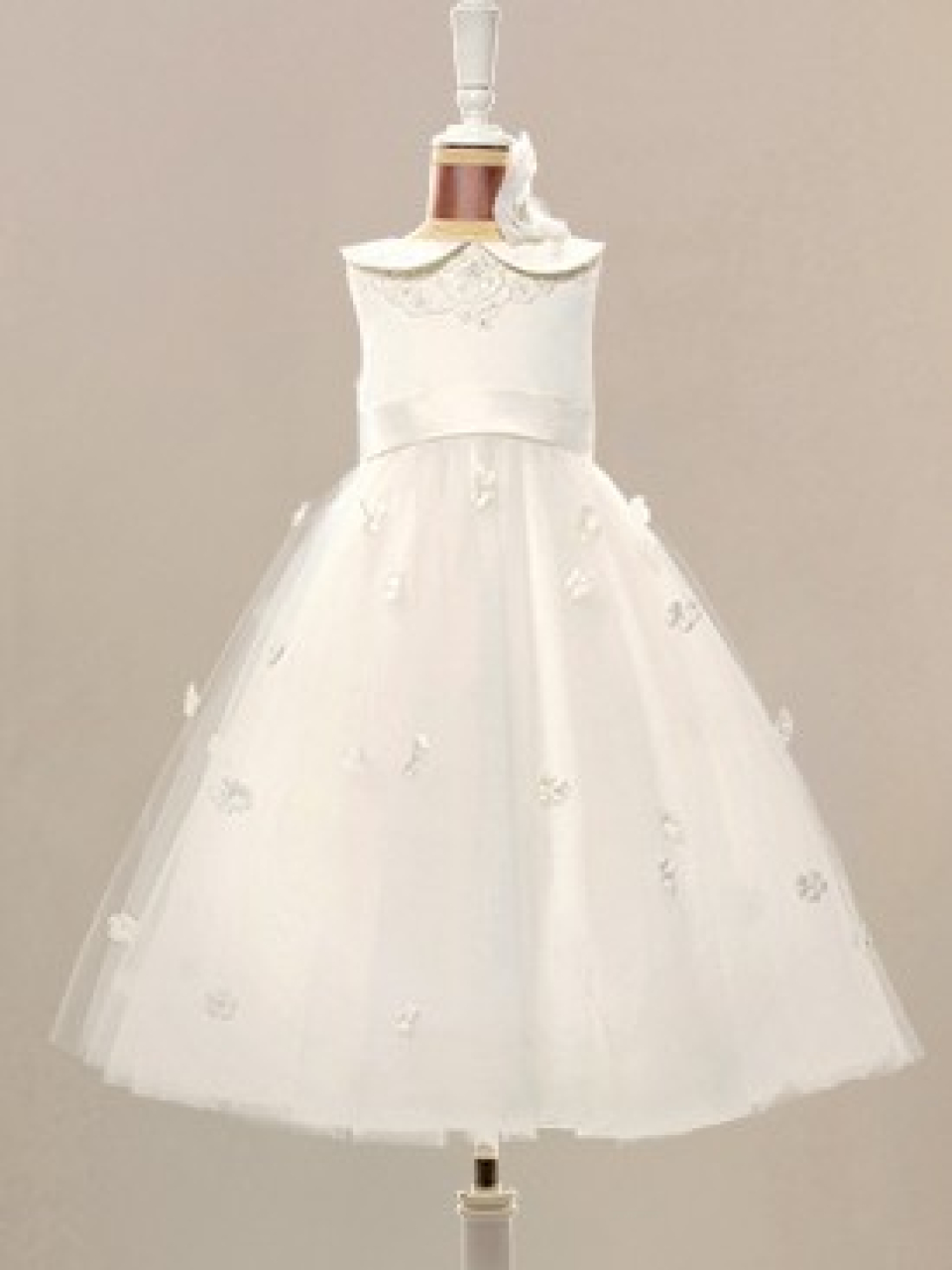 long flower girl dress_Light Ivory