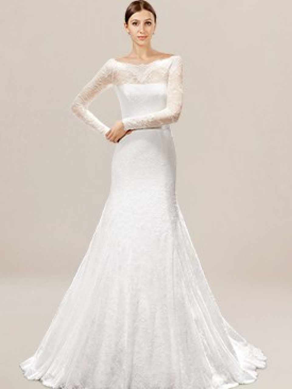 long sleeves lace wedding dress
