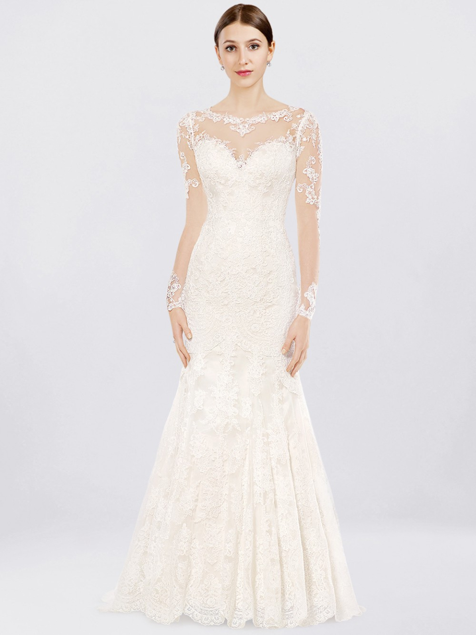 long sleeves wedding dress