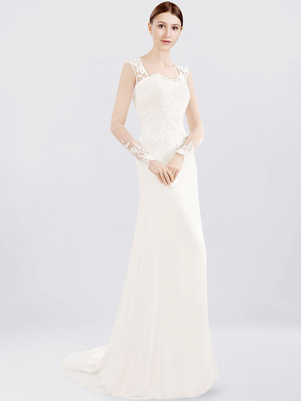 long sleeves wedding dress