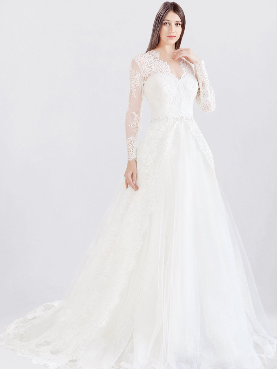 long sleeves wedding dress