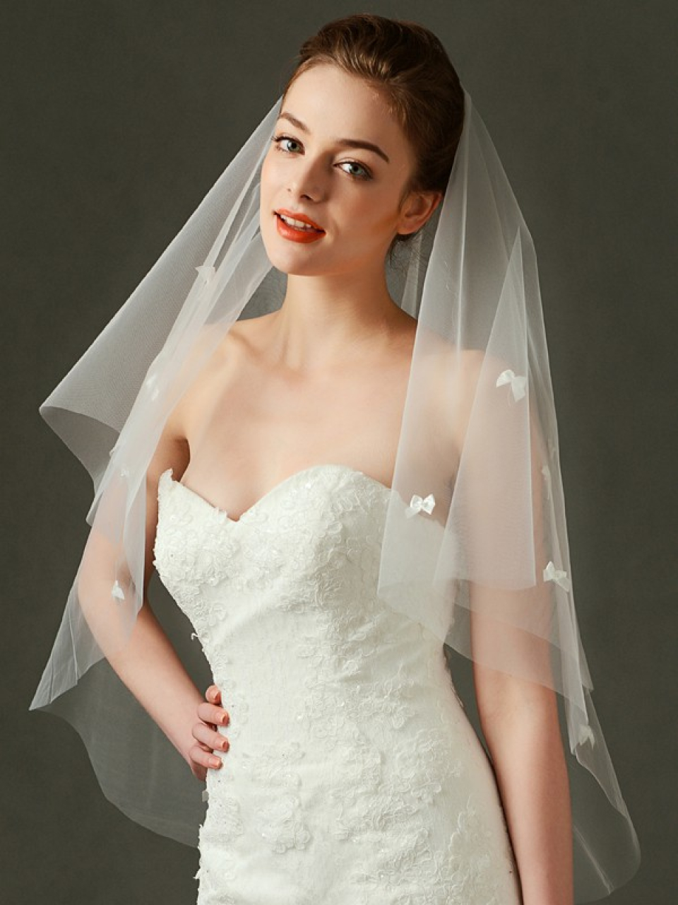mid length bridal veil