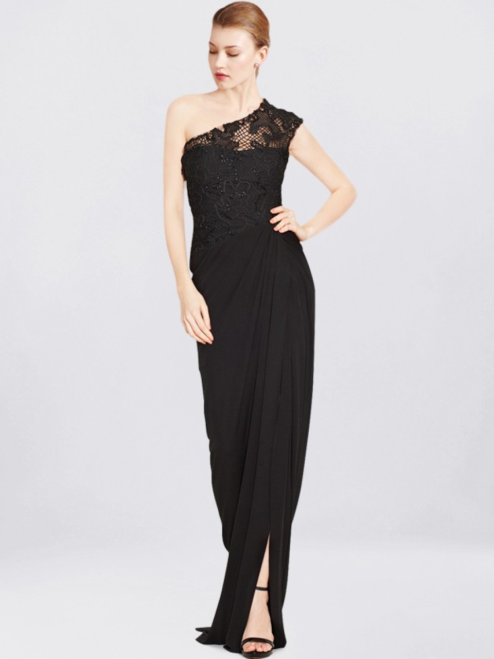 modern mother of bride dress_Black