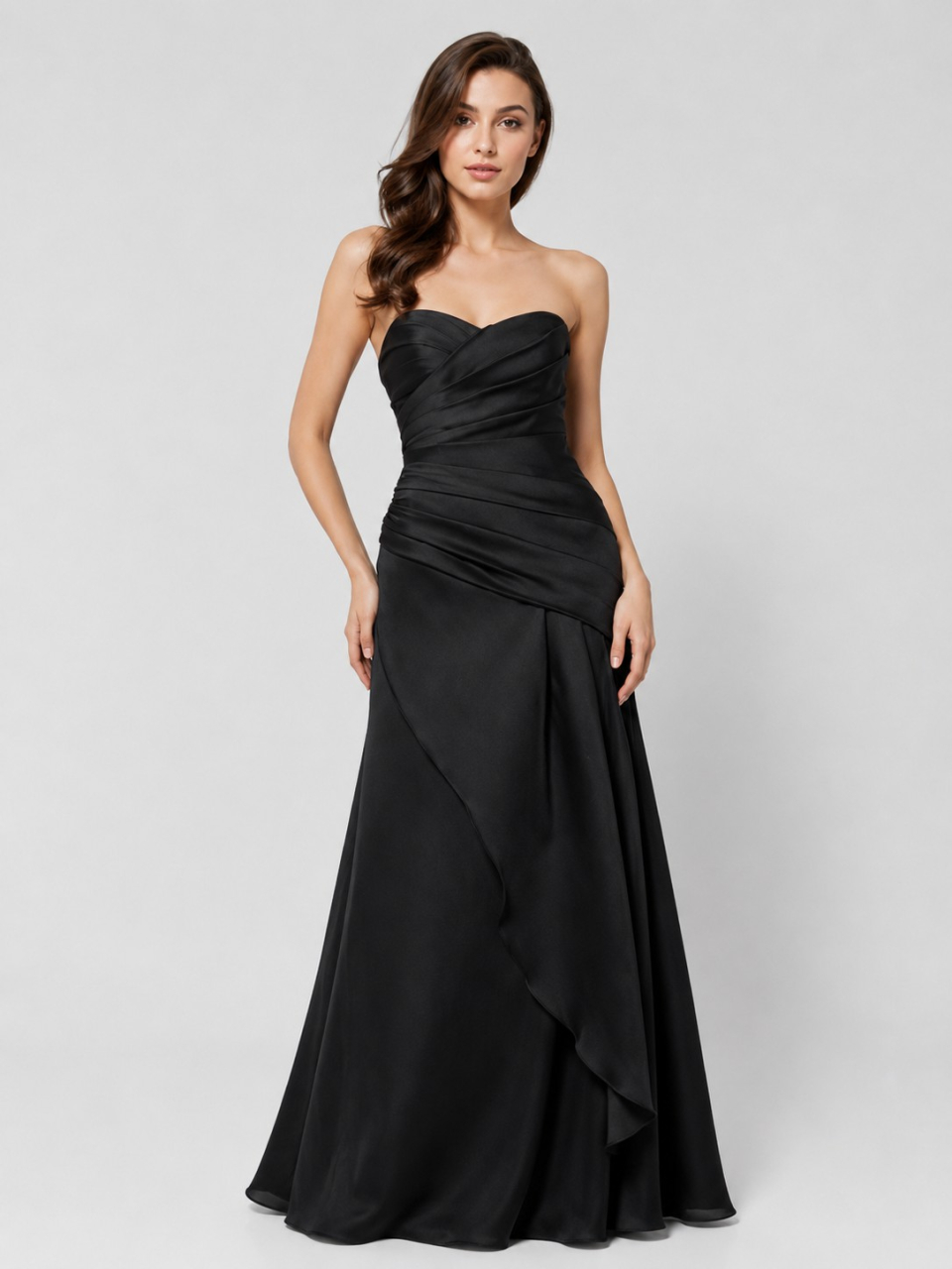 robe de demoiselle d'honneur modeste_Black