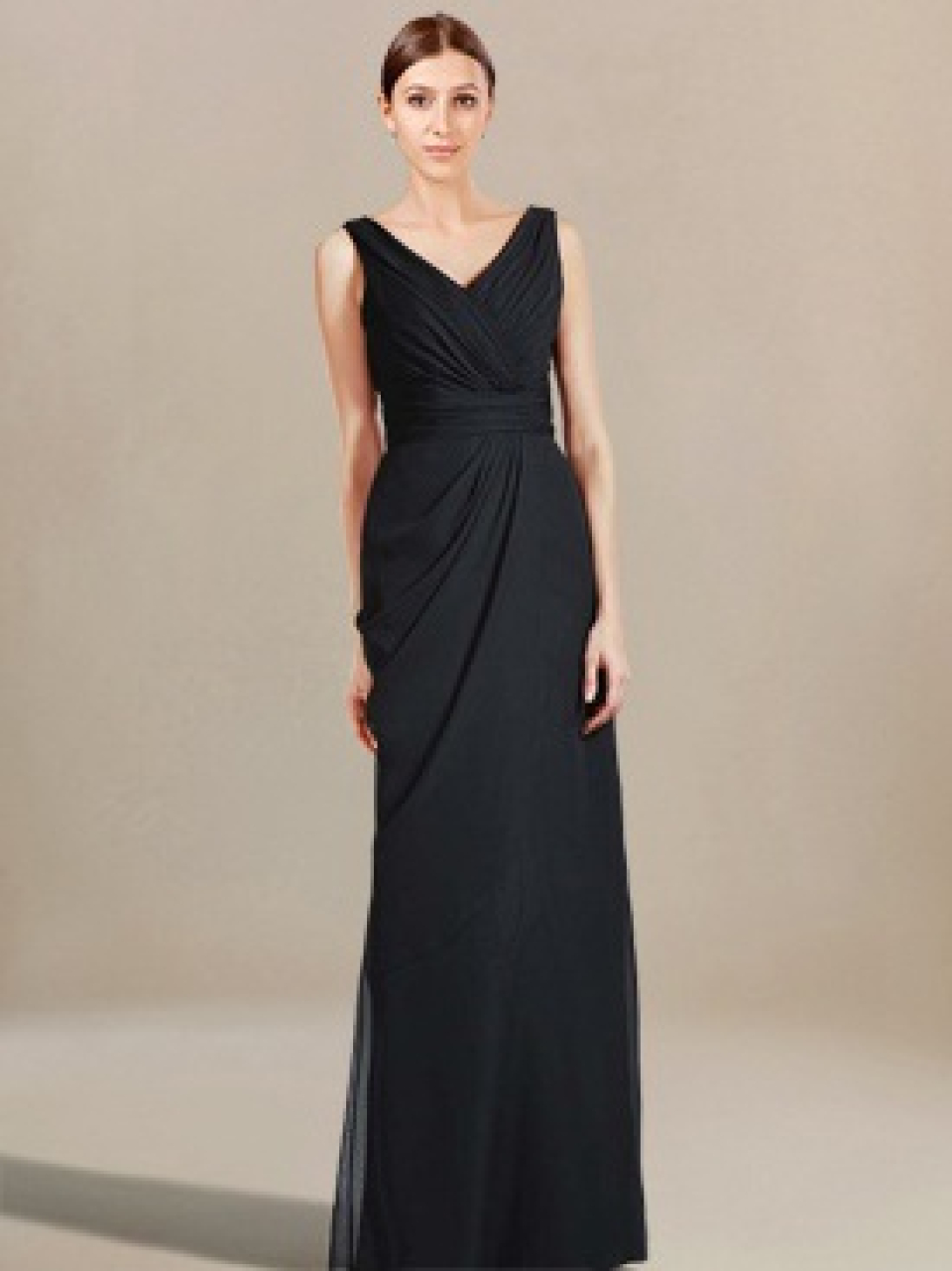 modest bridesmaid dress_Black