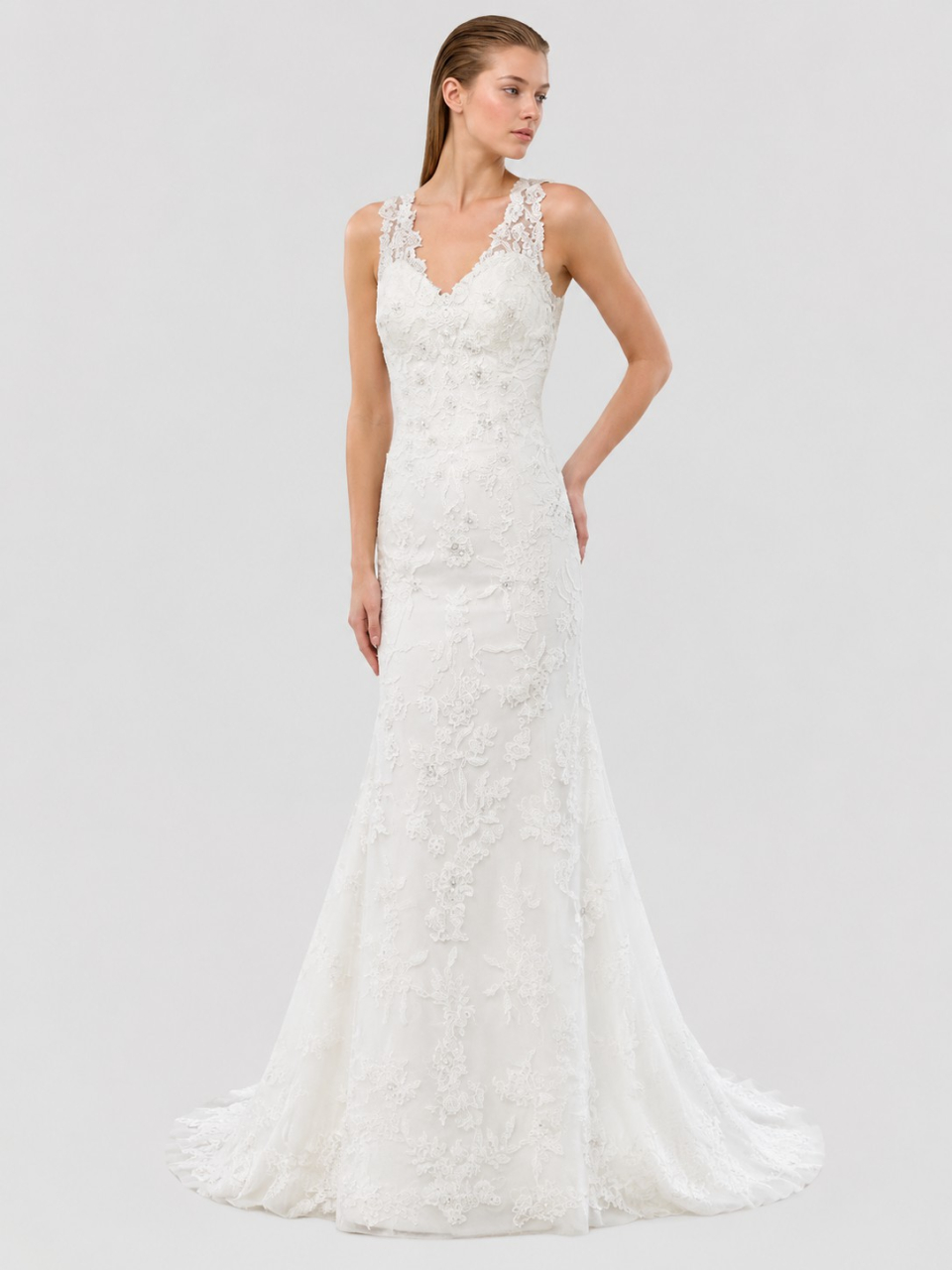 bescheidenen Brautkleid