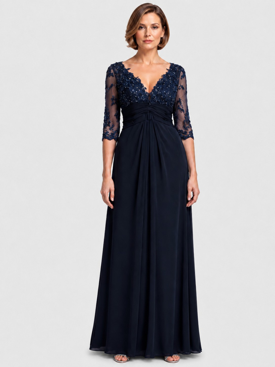 Modest Mother of The Bride Dresses_Navy