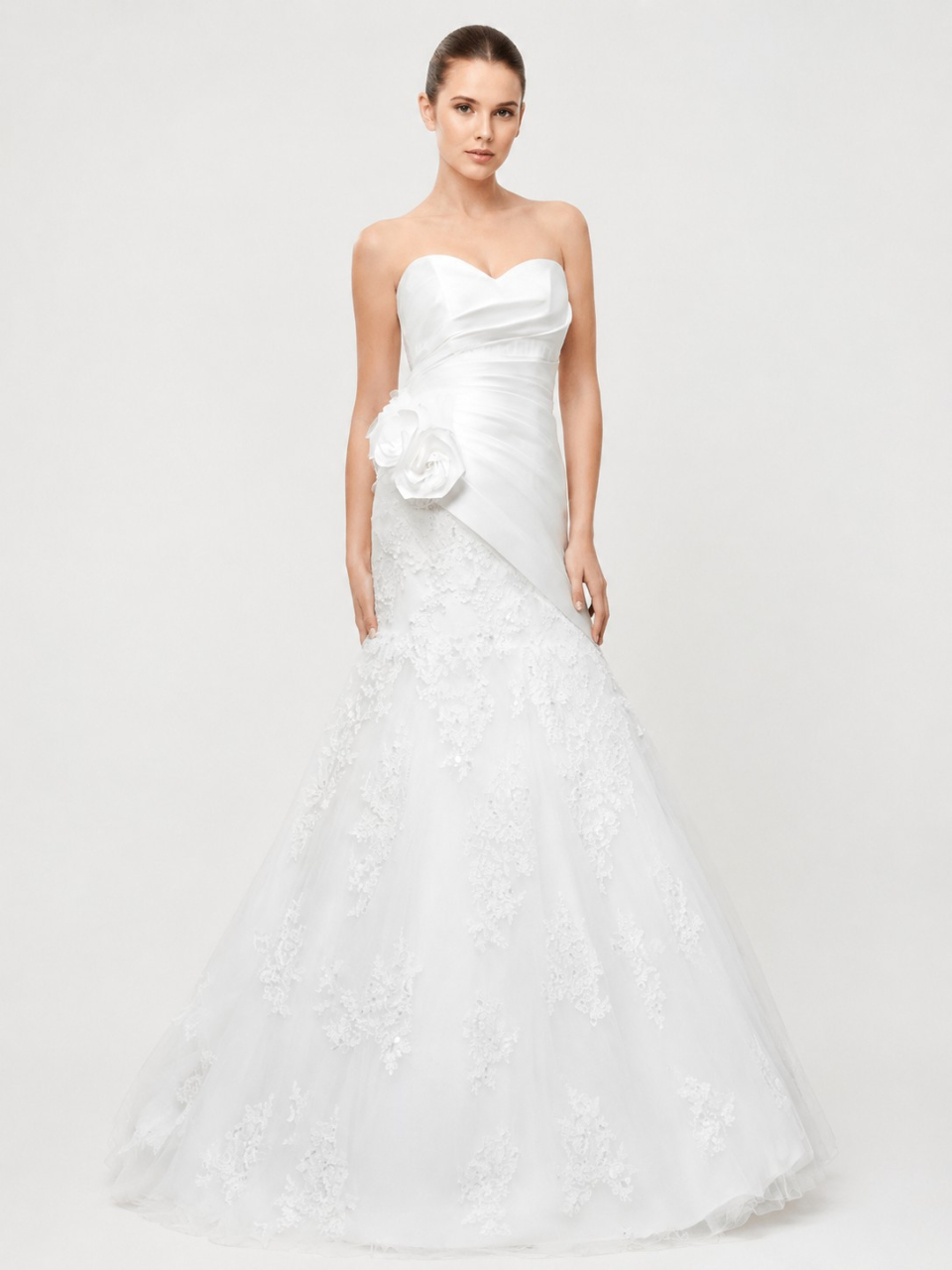 modest strapless wedding dress