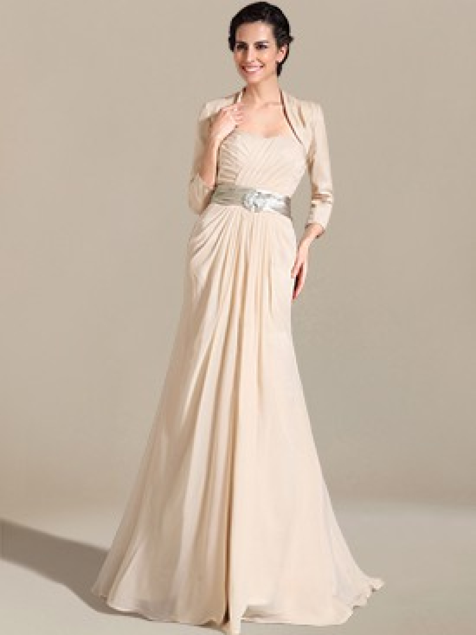 mother of bride dress_Champagne/Platinum