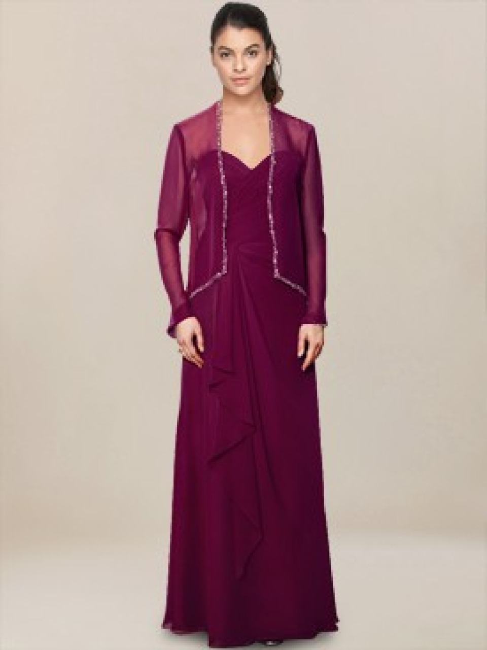 Mutter der Braut Kleid_Berry