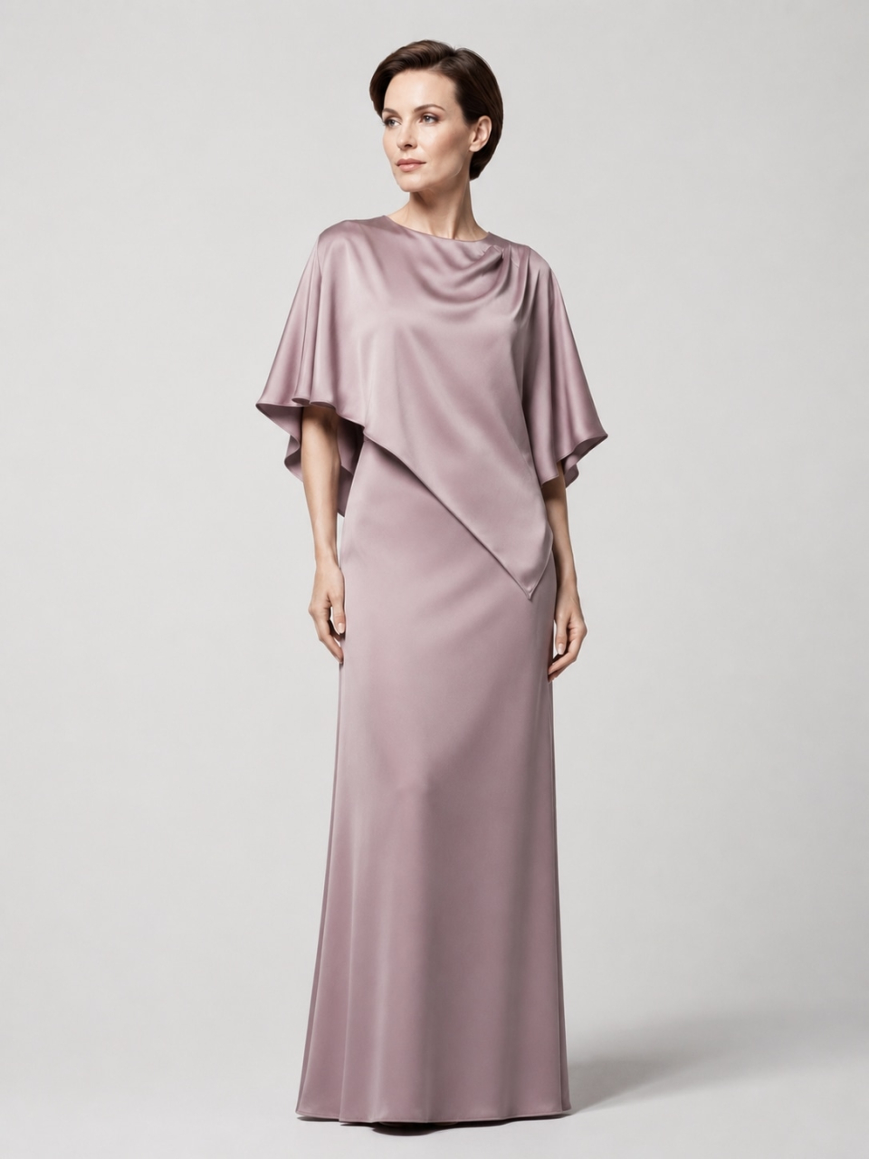 mother of the bride dress with cape