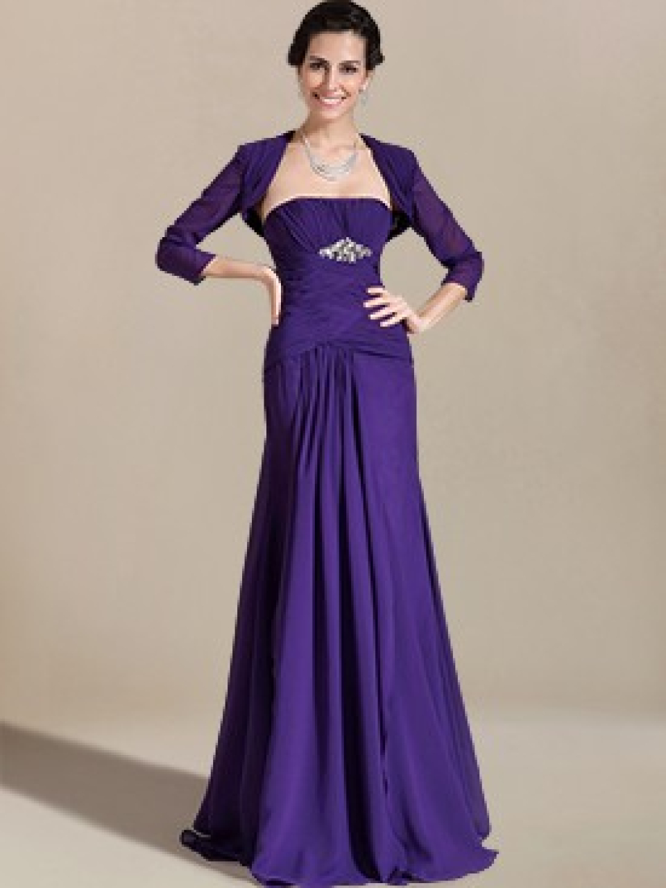 elegant mother of the bride dresses_Eggplant