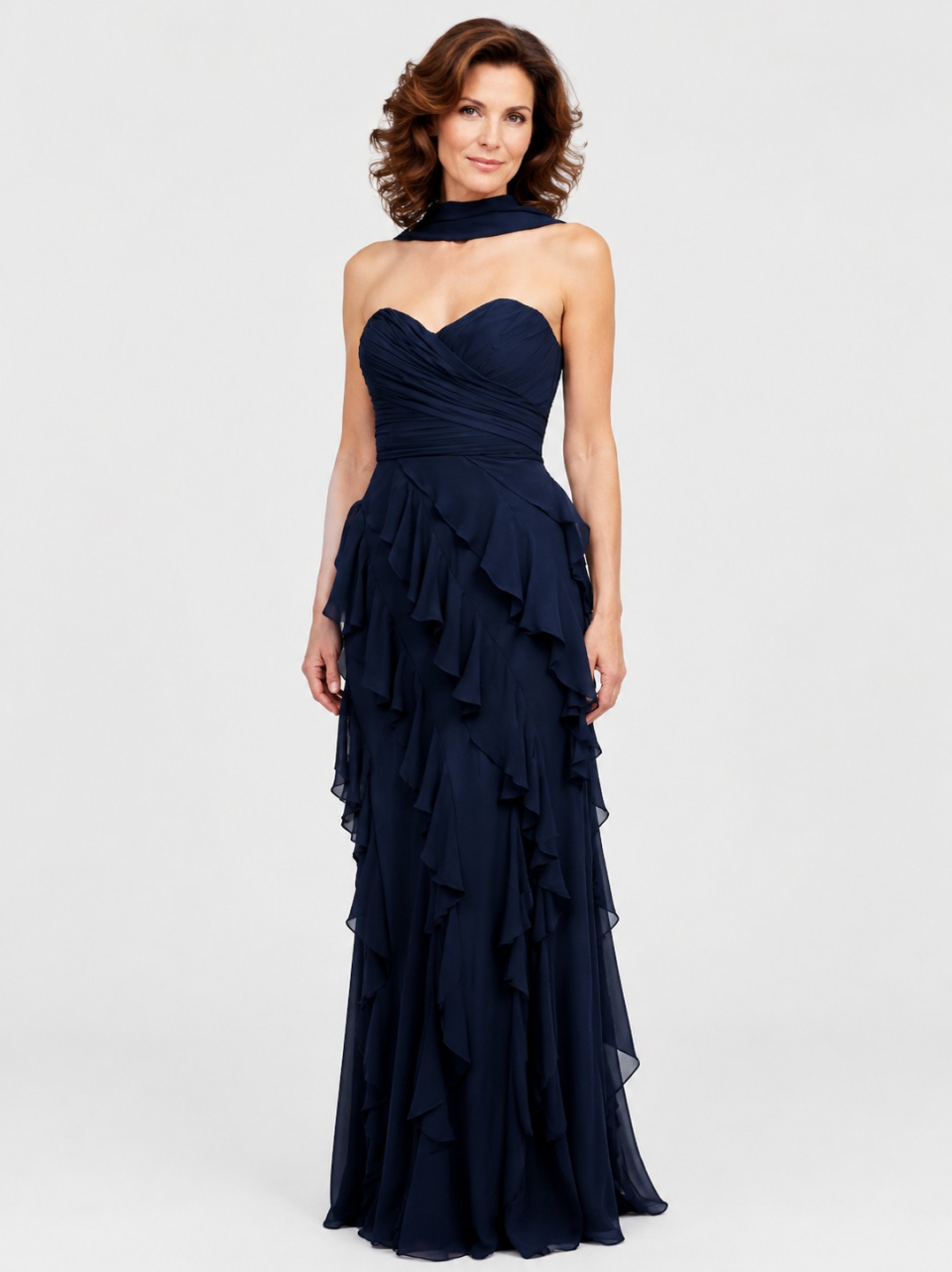Chiffon Mother's Dress_Navy