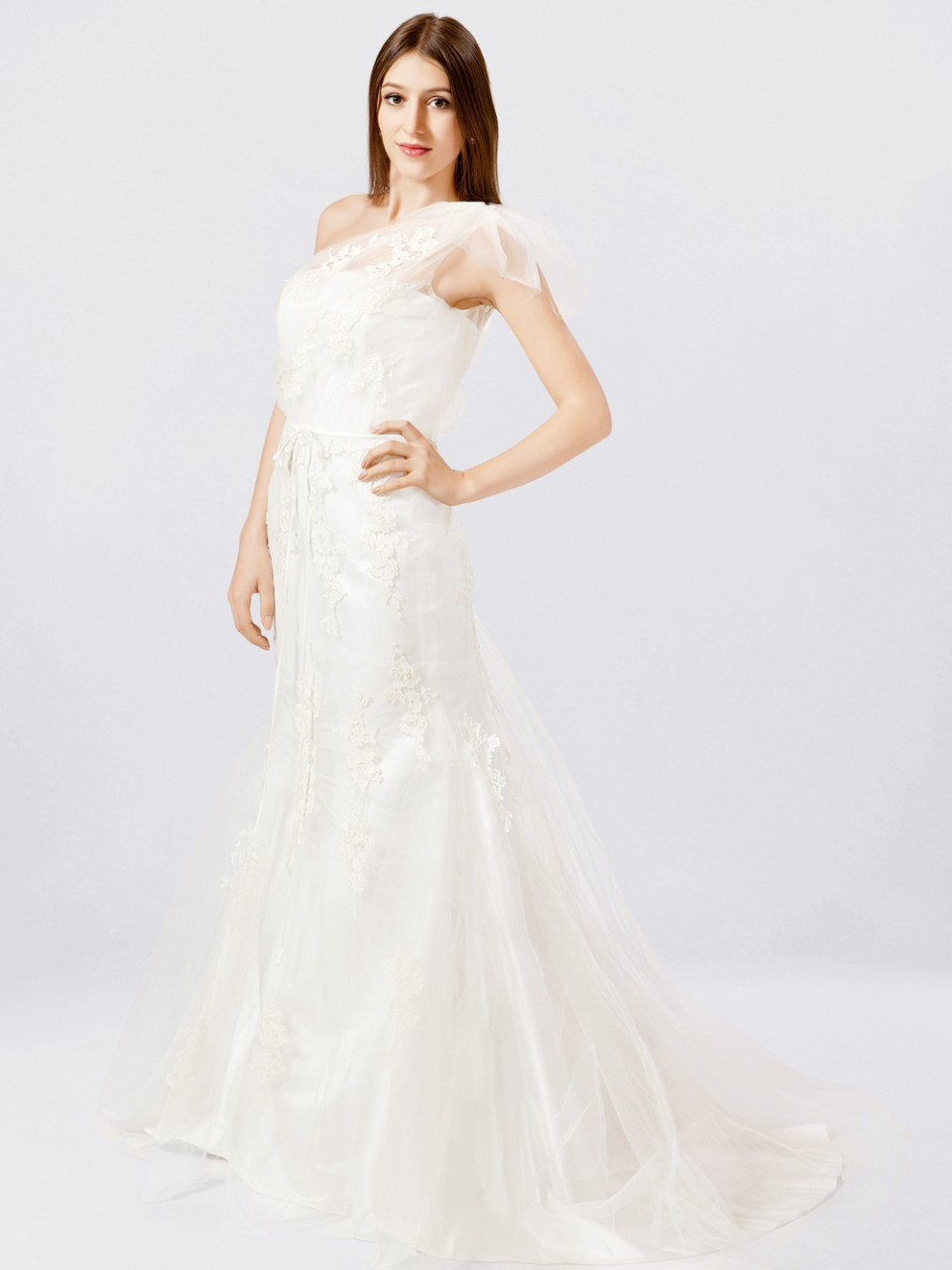 one-shoulder wedding dresses