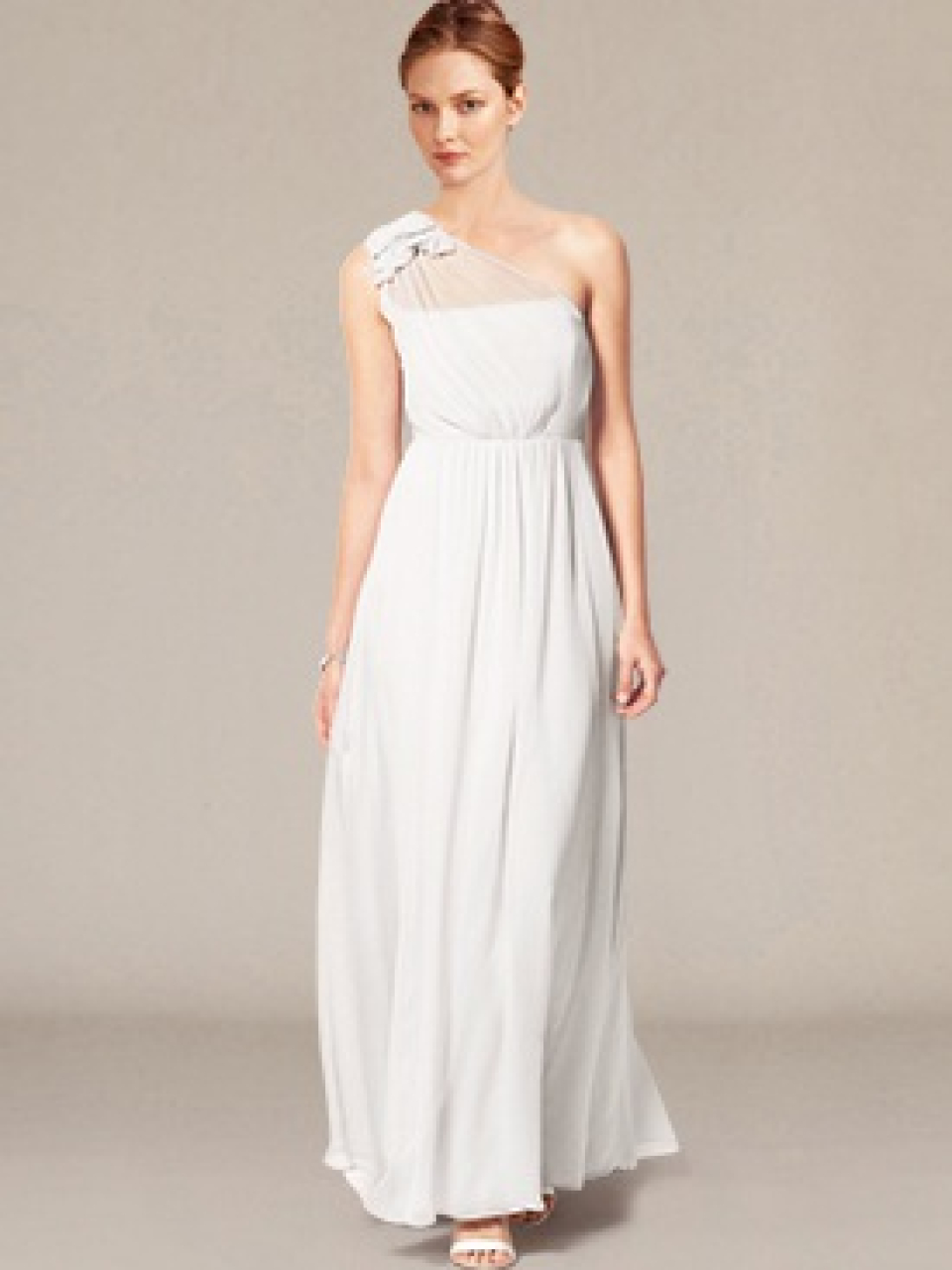 one shoulder beach wedding dresses