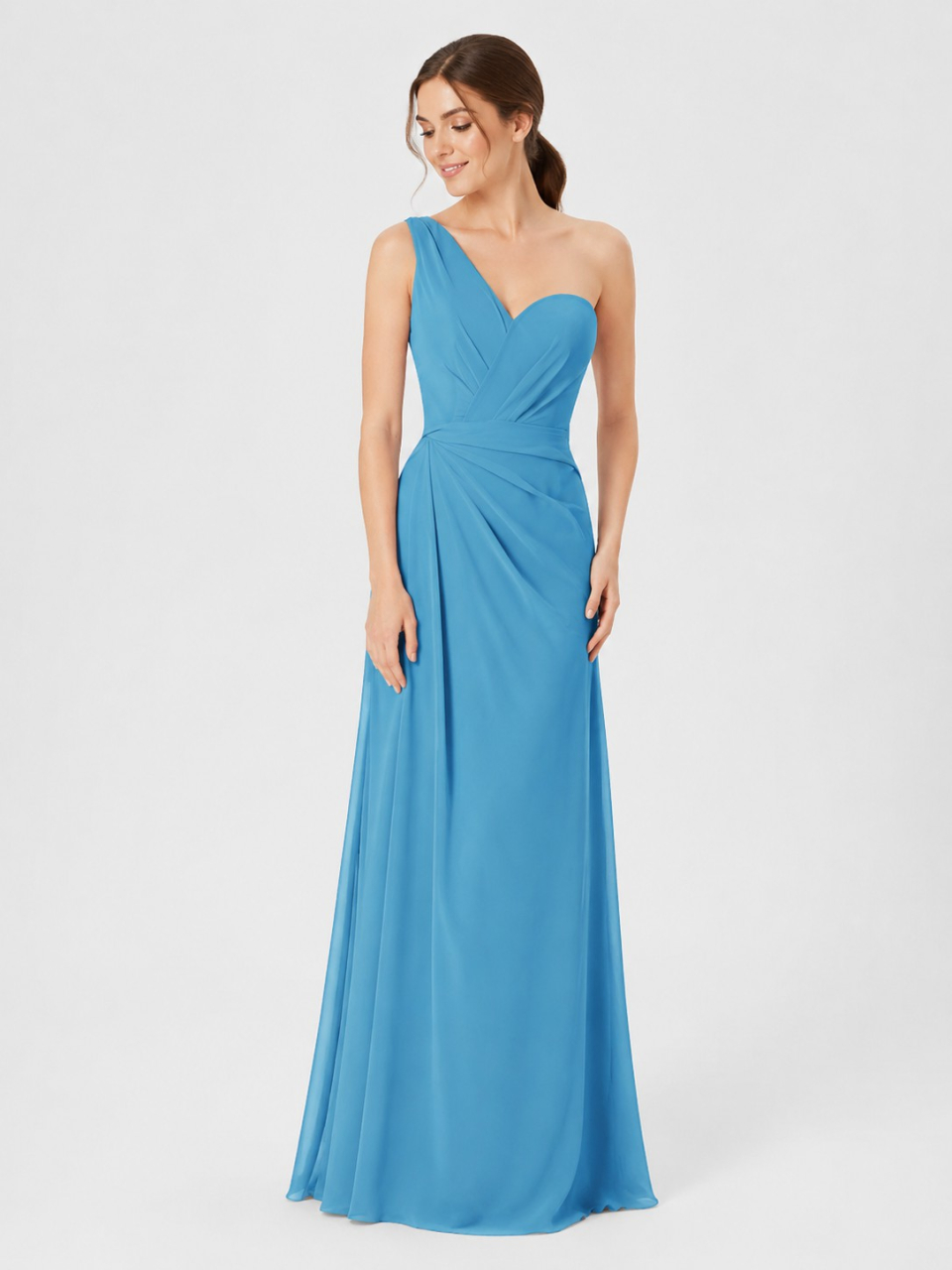 one shoulder bridesmaid dress_pool