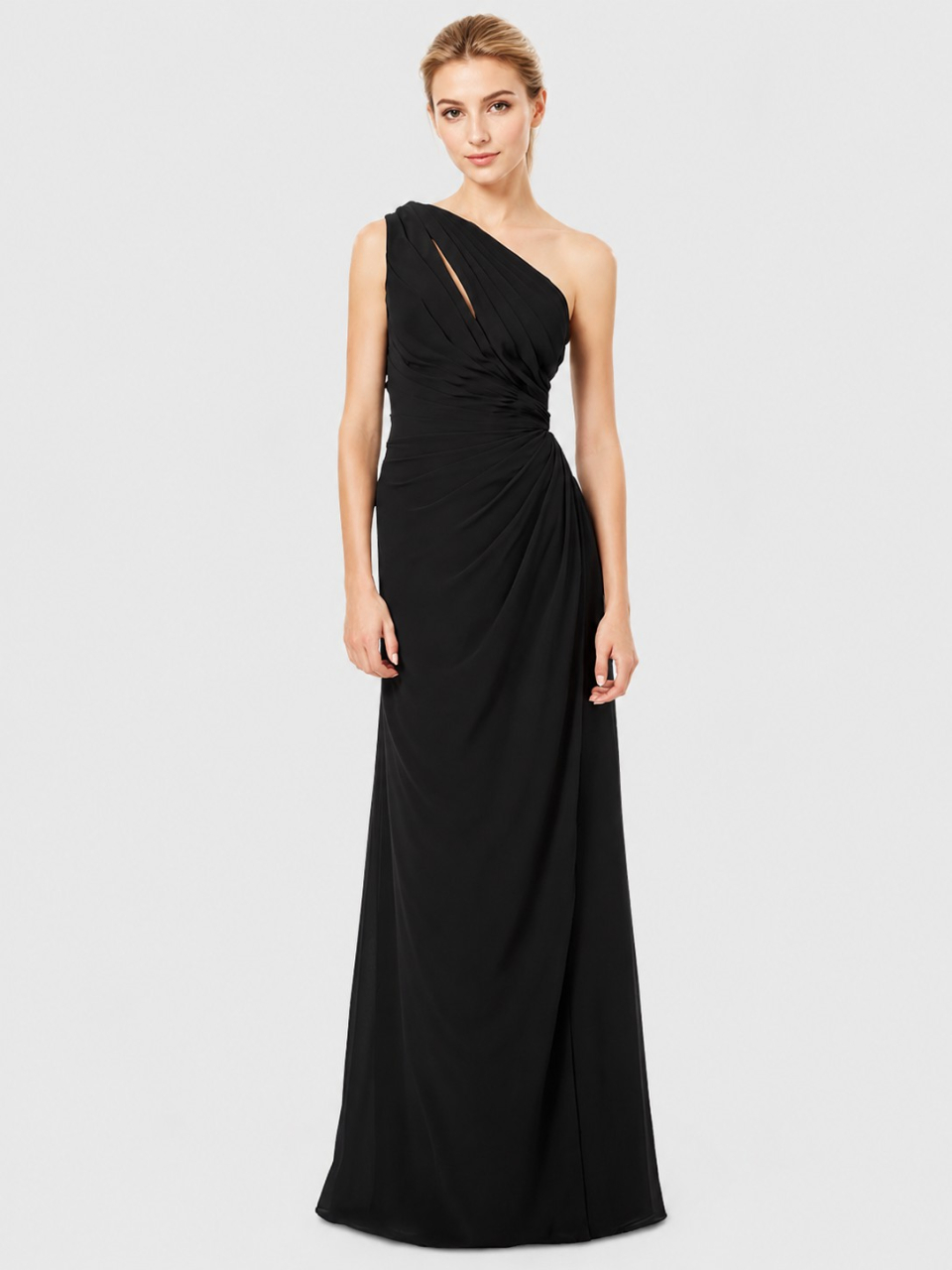 ein schulter brautjunferkleid_black