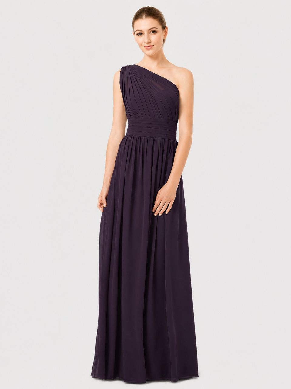 ein schulter brautjunferkleid_aubergine