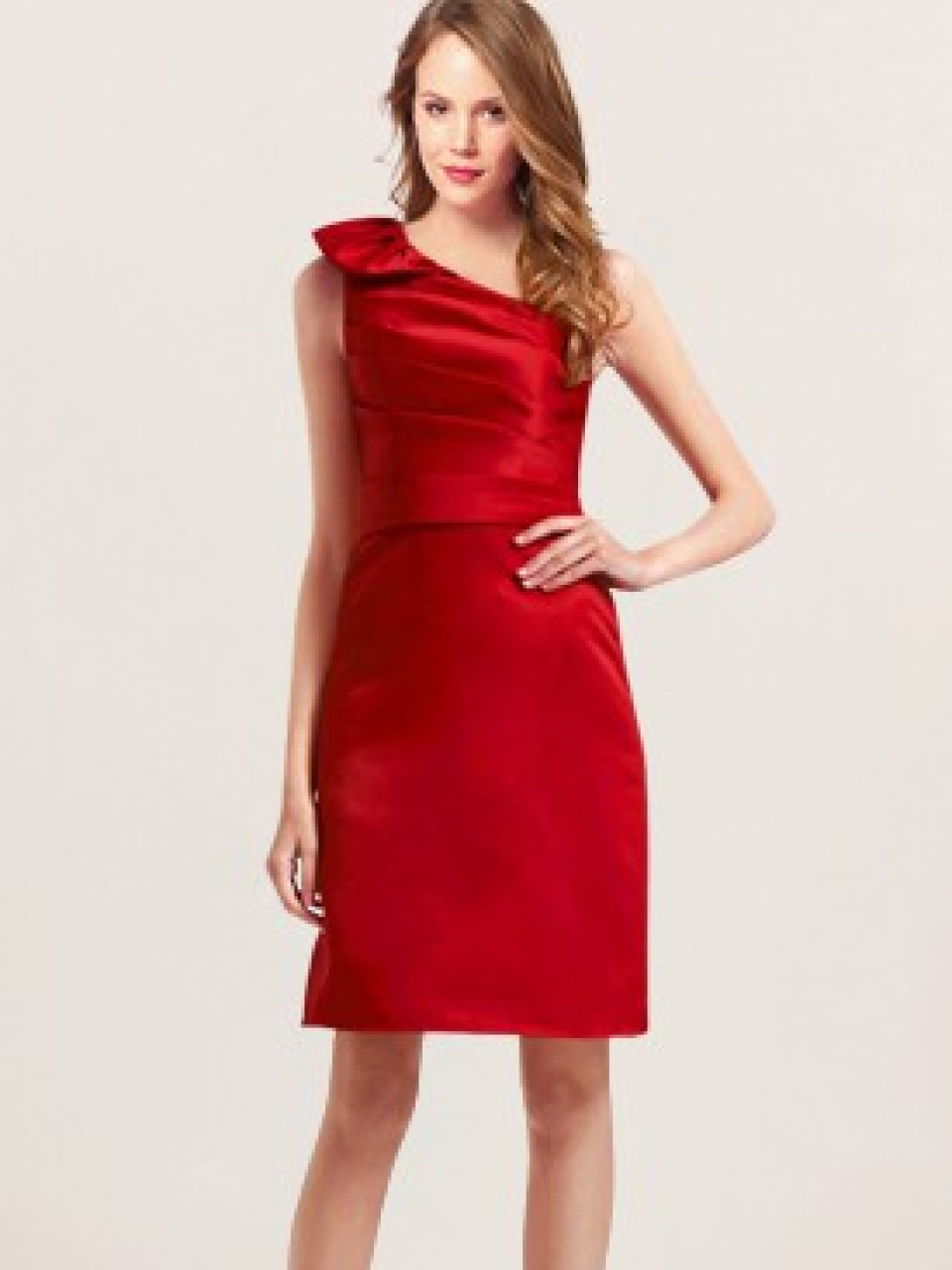 one shoulder bridesmaid dresses_Cherry