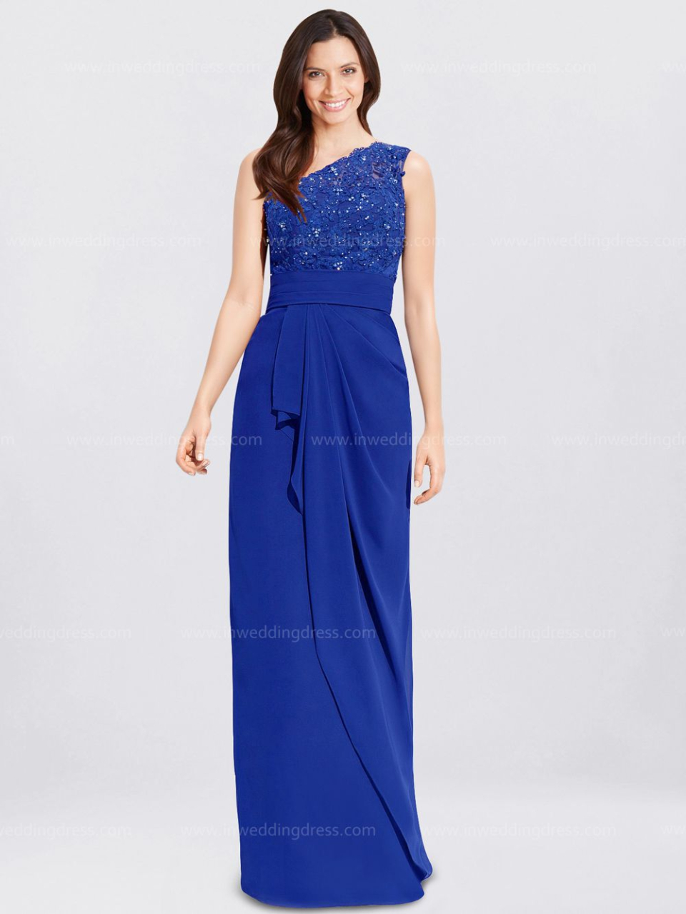one shoulder mother of the bride dress_indigo