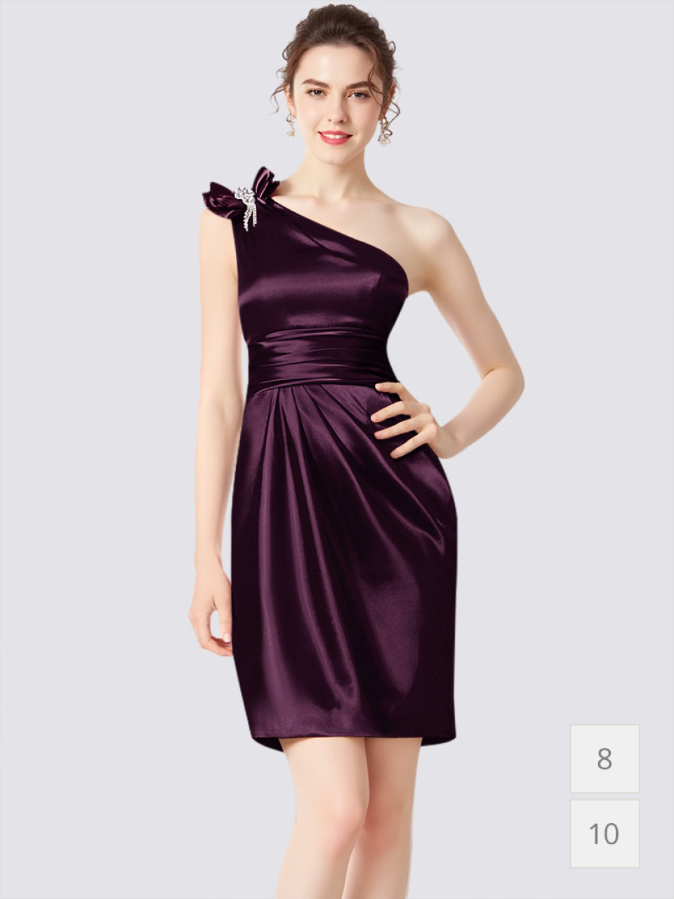 short bridesmaid dress_berry