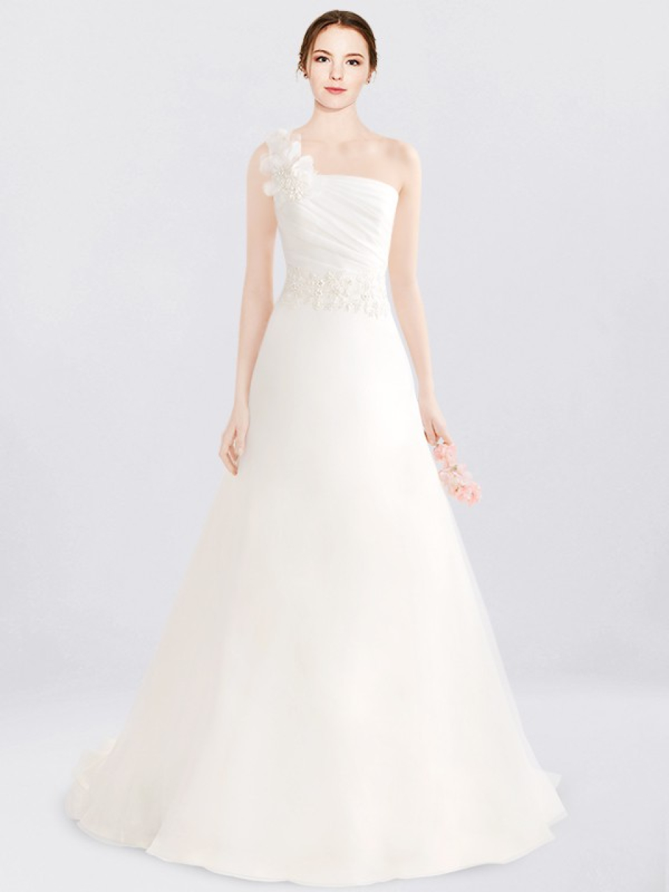 one shoulder strap wedding dress