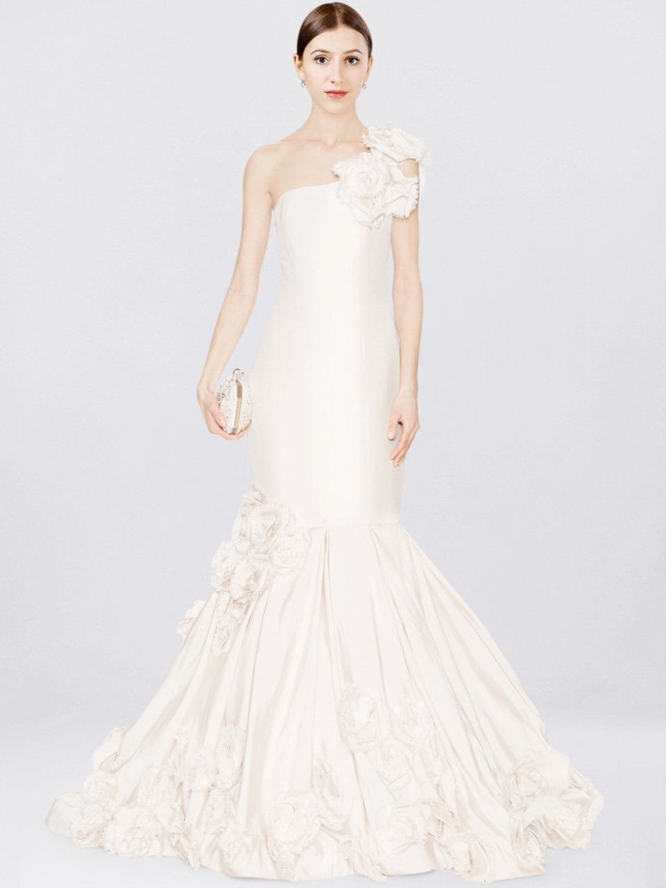 one shoulder wedding dress