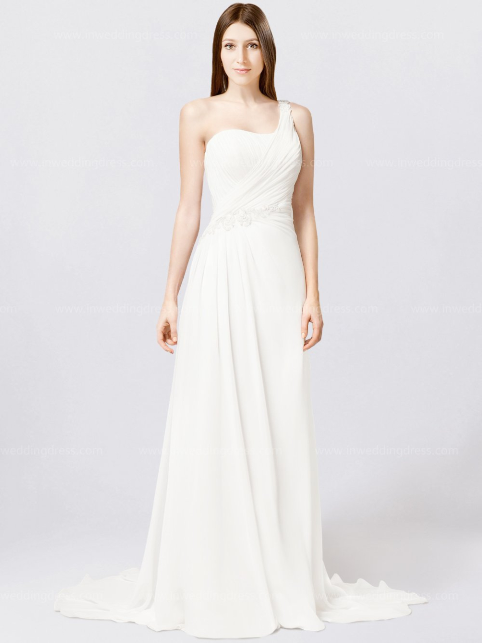 one shoulder wedding dress