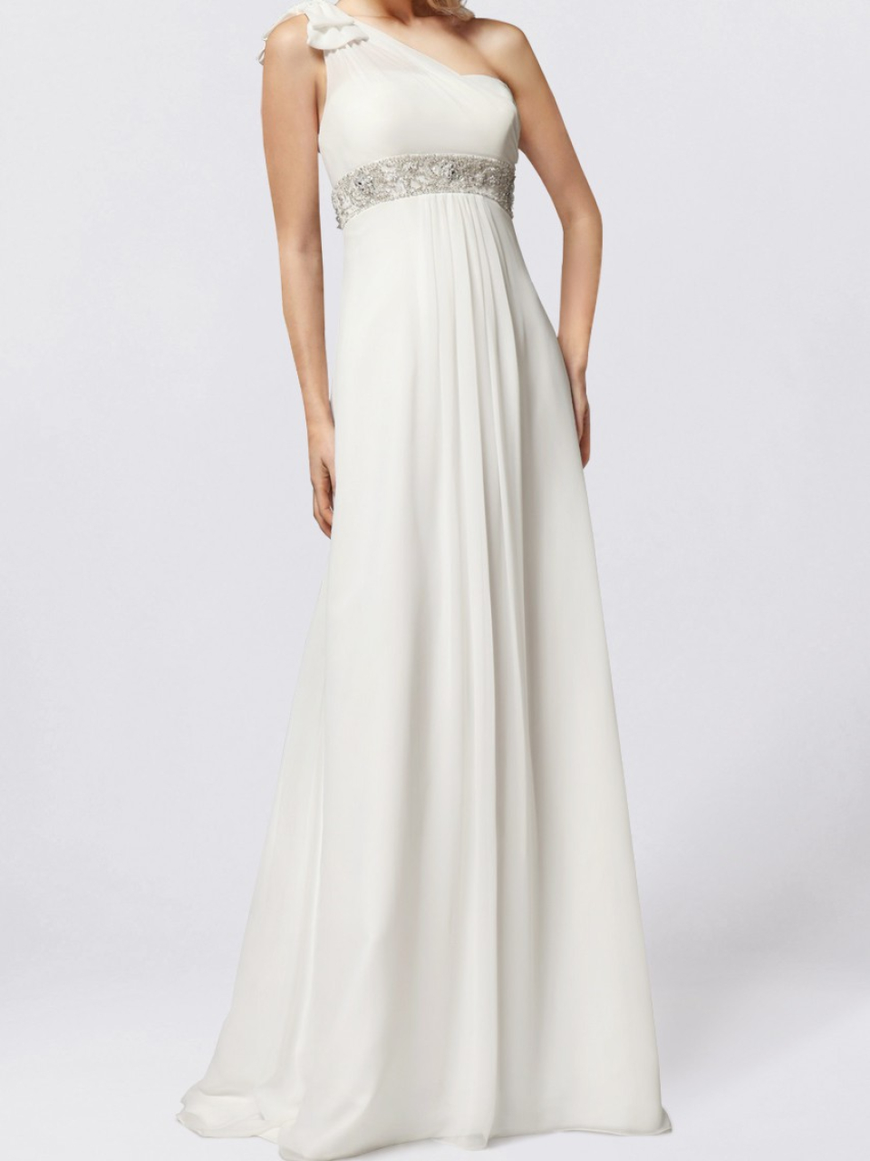 one shoulder wedding dress
