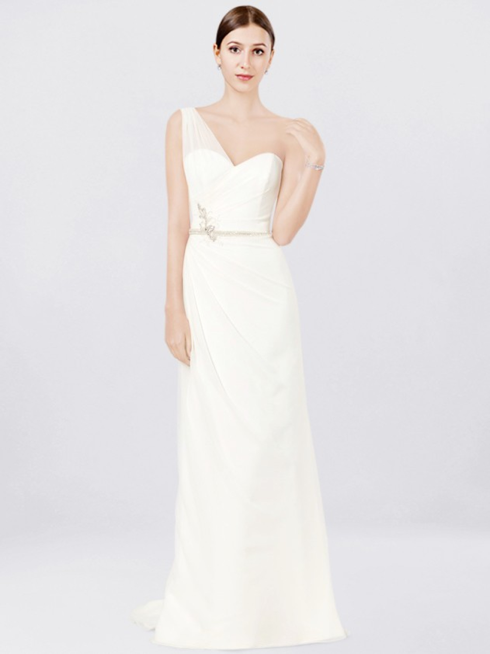 one shoulder wedding dress