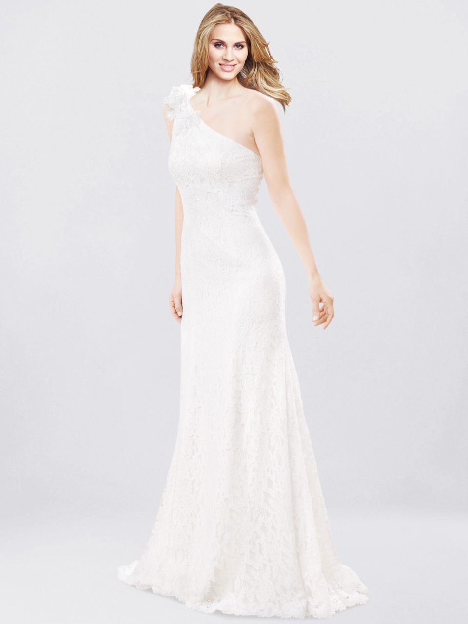 one shoulder wedding dress
