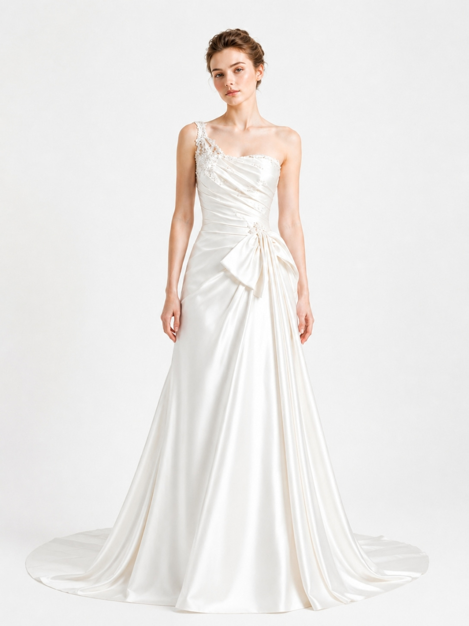 ein-Schulter-Hochzeitskleider