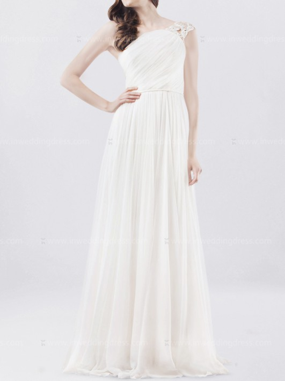 eine Schulter Brautkleider