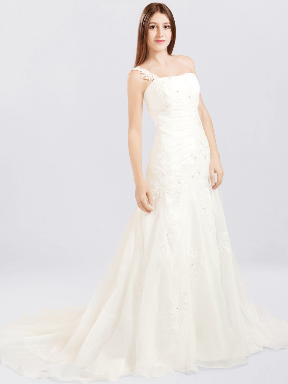 one shouldered wedding dresses