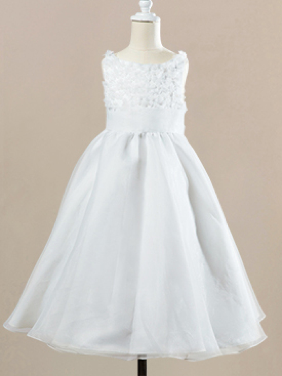 organza flower girl dress_Light Ivory