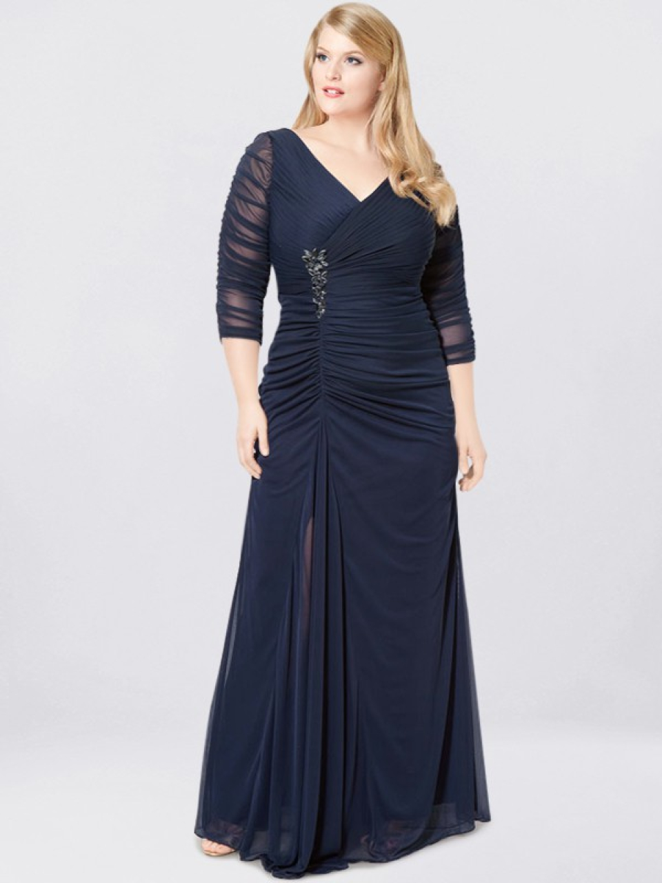 plus size bride mother dress_Navy