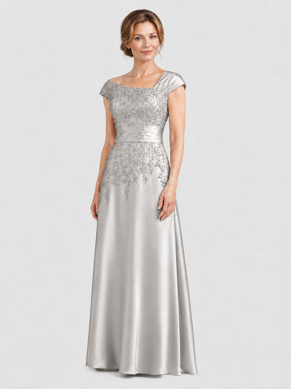 Plus Size Mother of The Bride Dress_Platinum