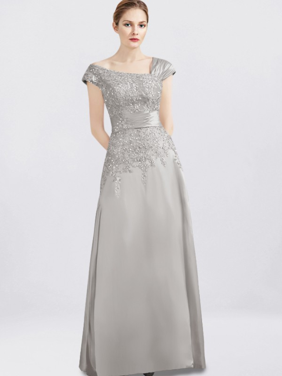 Plus Size Mother of The Bride Dress_Platinum