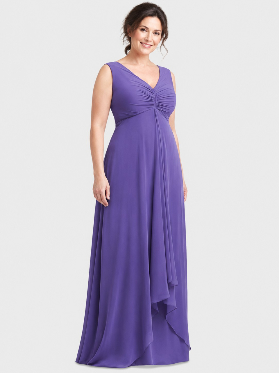 plus size mother of the bride dress_Purple