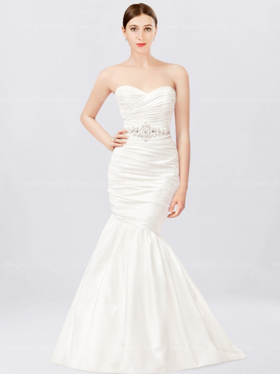 ruched mermaid wedding dress