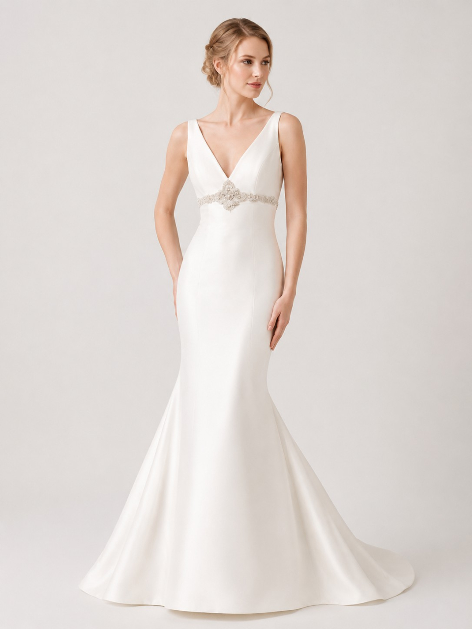 satin mermaid wedding dress