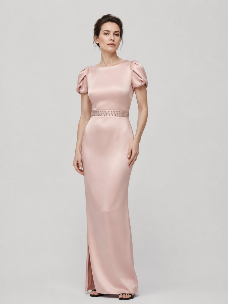 satin mother of the bride dress