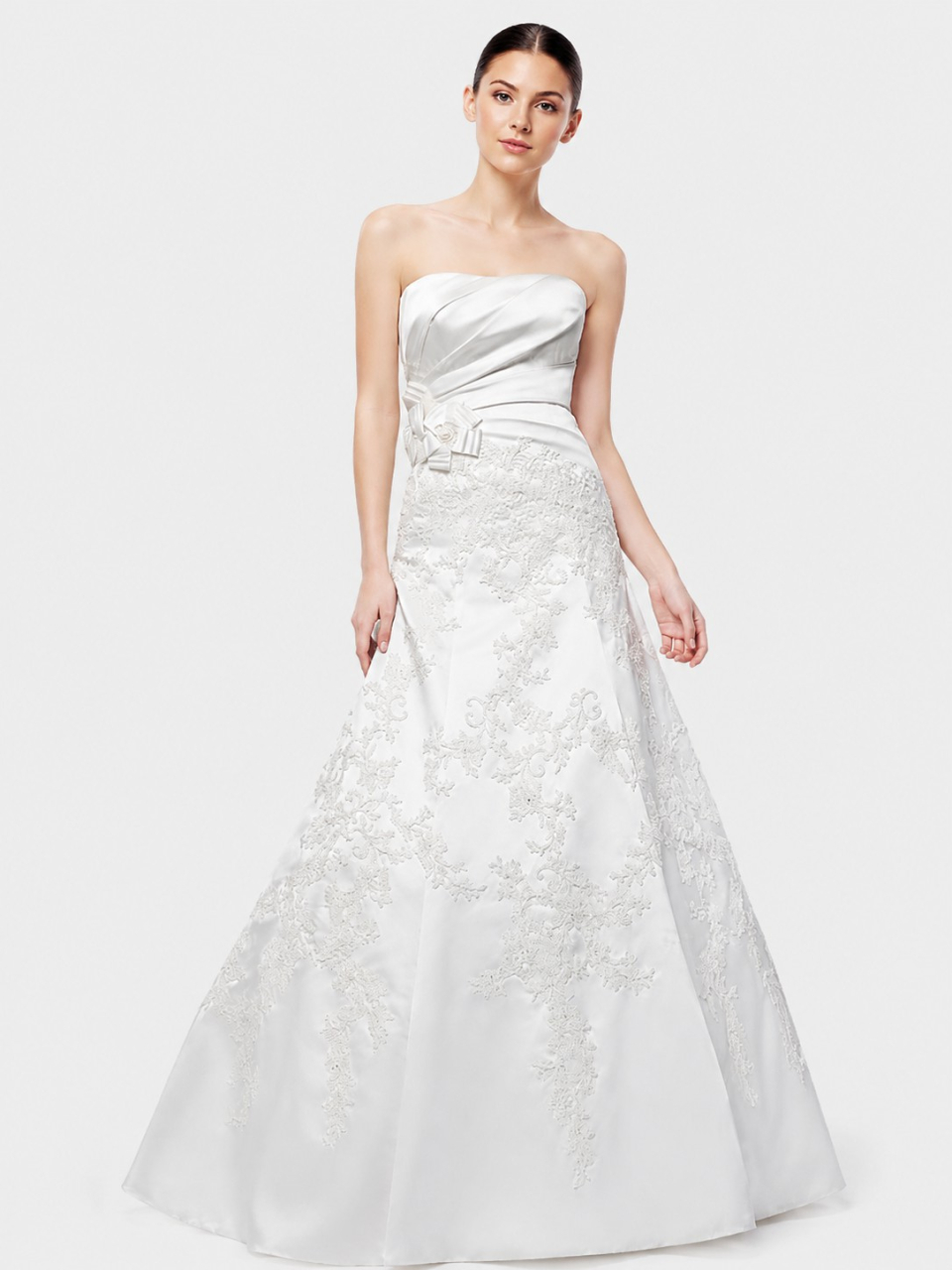 satin strapless wedding dresses